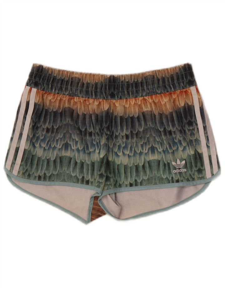 Pantaloncini sportivi Adidas da donna con motivo astratto UK 8 piccoli multicolore