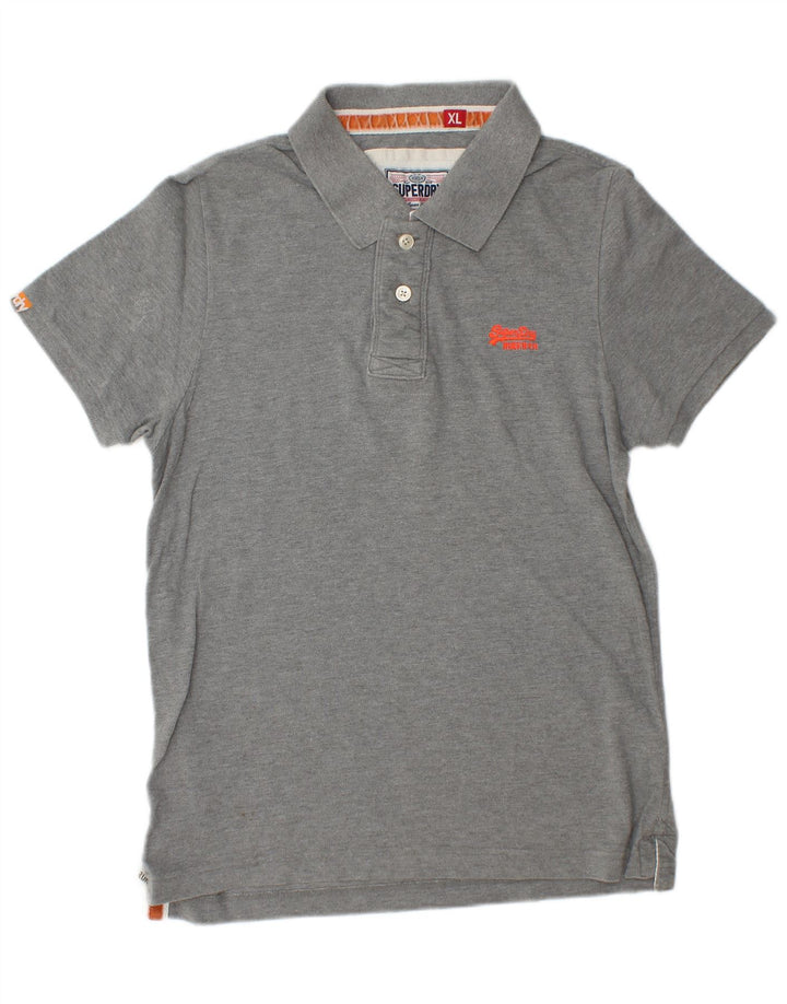 Polo da uomo Superdry XL in cotone grigio