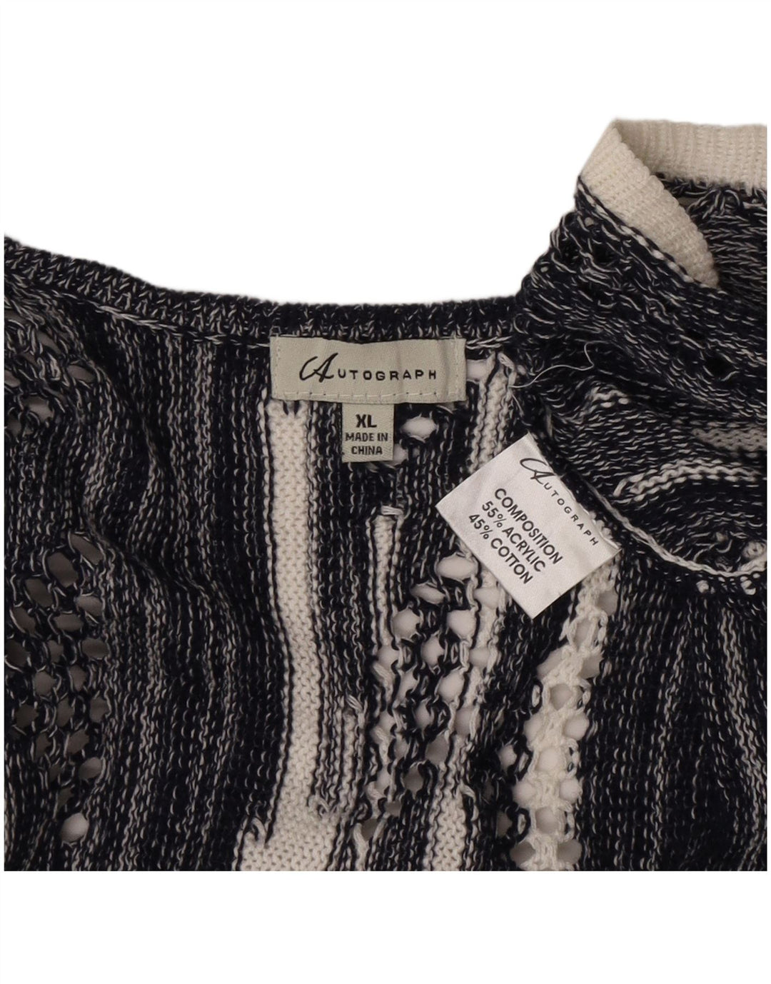 Maglione cardigan lungo oversize da donna Marks & Spencer UK 18 XL Bianco