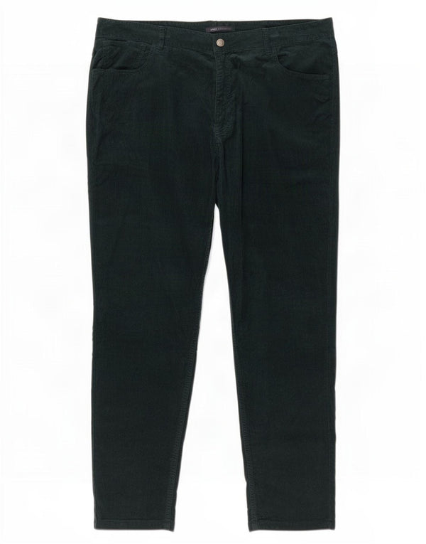 Pantaloni di velluto a coste affusolati da donna Marks & Spencer UK 20 2XL W40 L28 Verde
