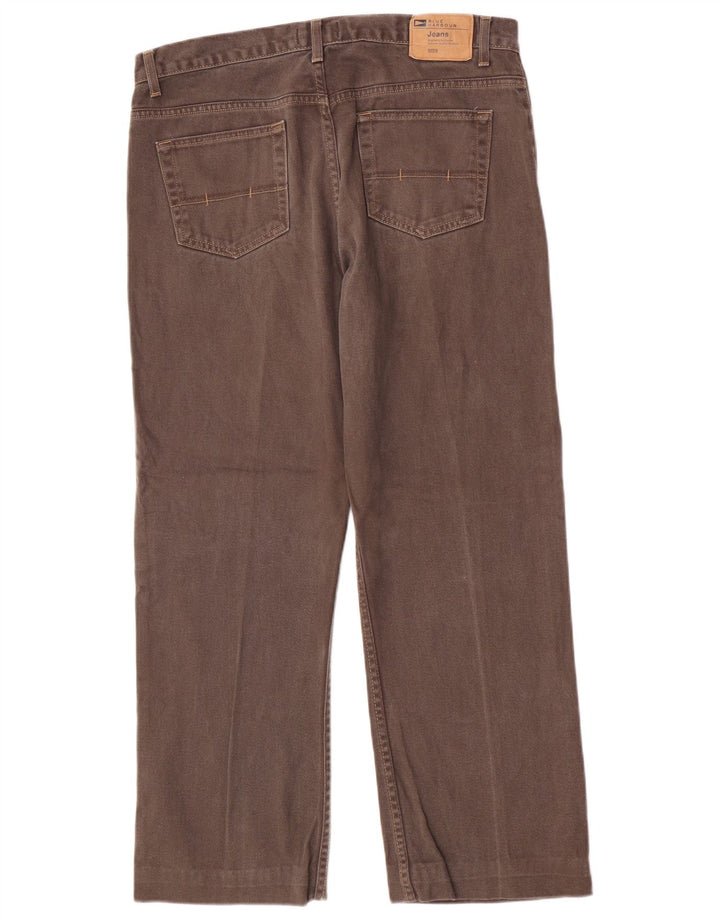 Jeans dritti da uomo Marks & Spencer Blue Harbour W36 L28 cotone marrone