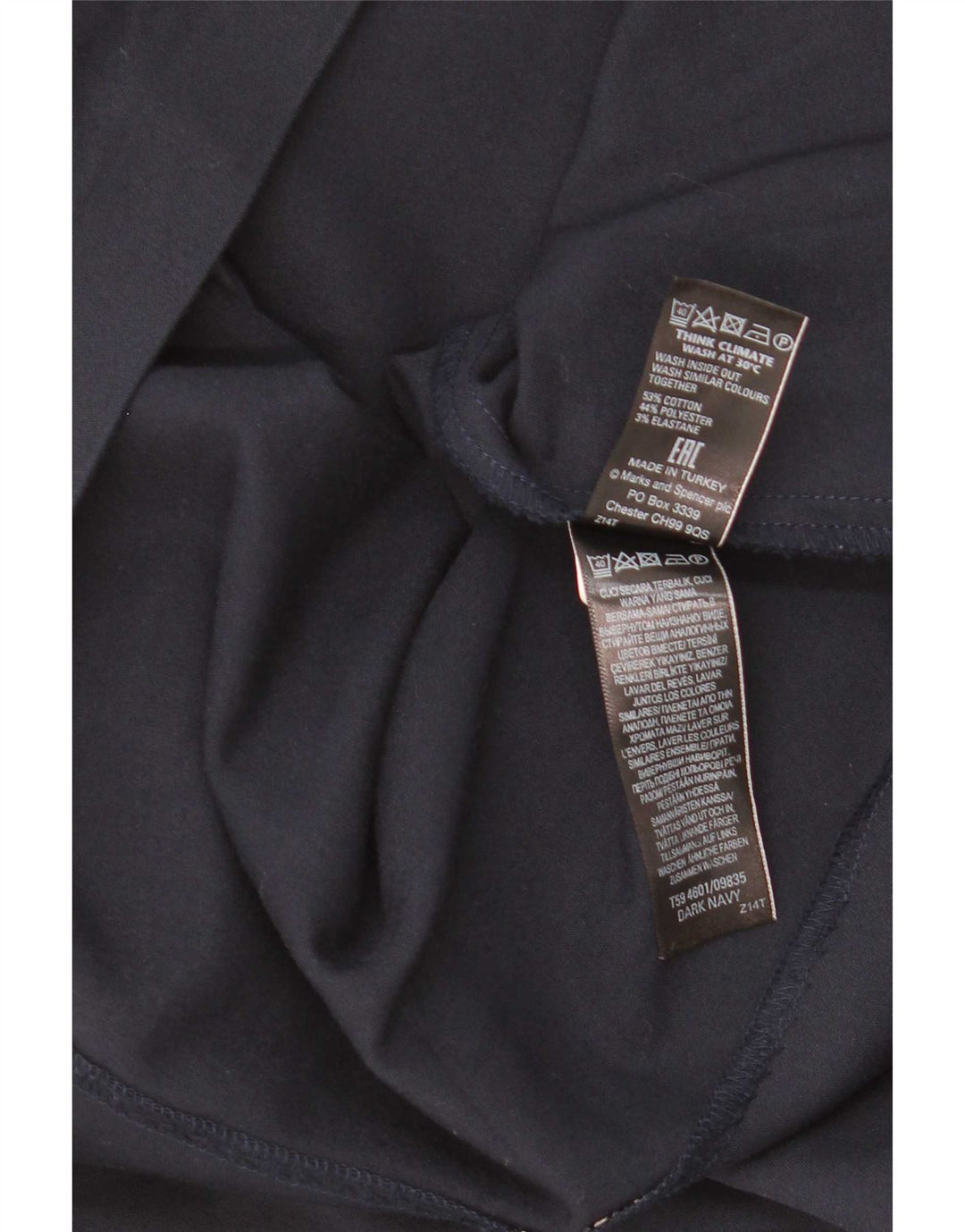Minigonna da donna Marks & Spencer UK 8 piccola W28 cotone blu navy