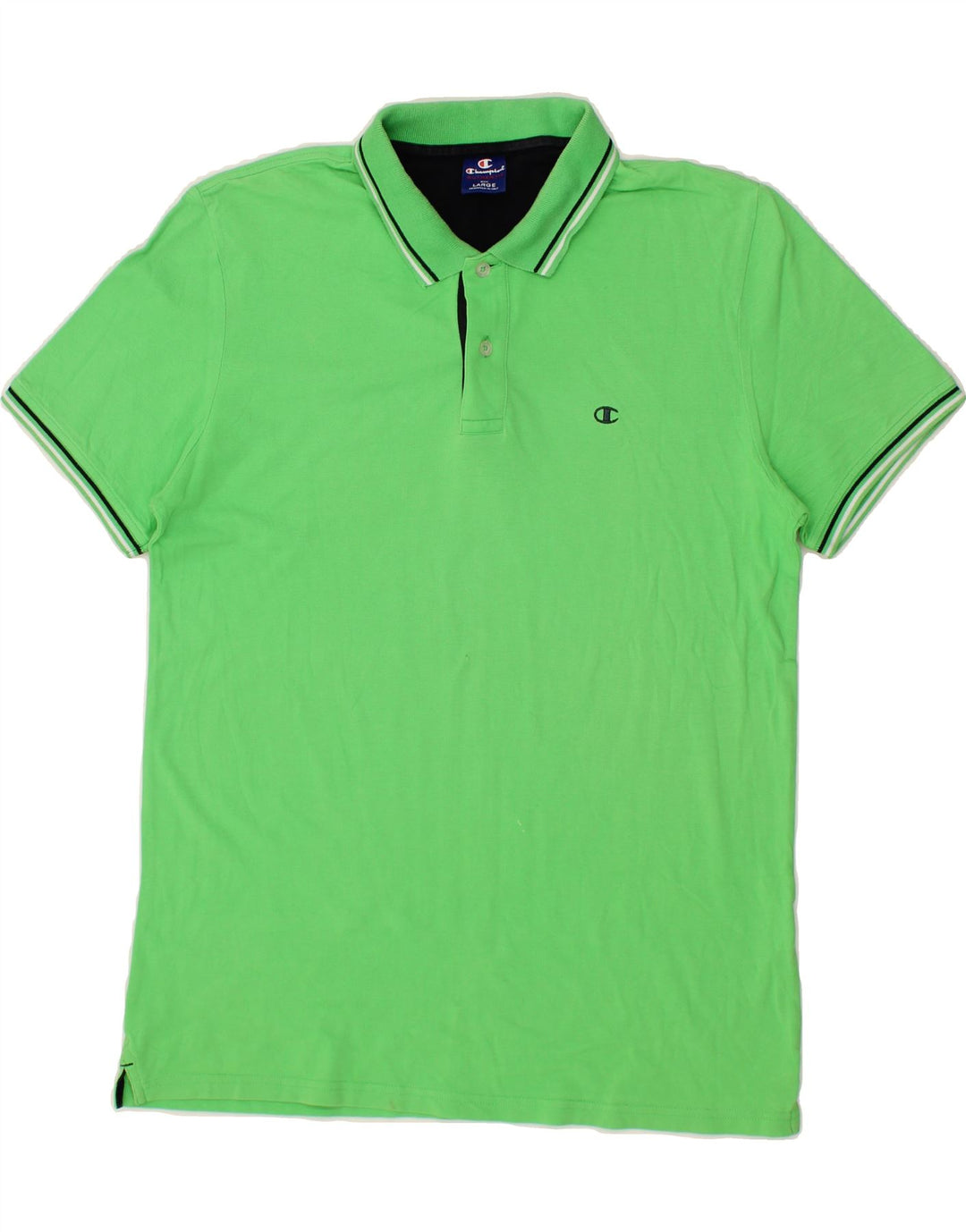CHAMPION Mens Polo Shirt Large Green Cotton Vintage Champion and Second-Hand Champion from Messina Hembry 