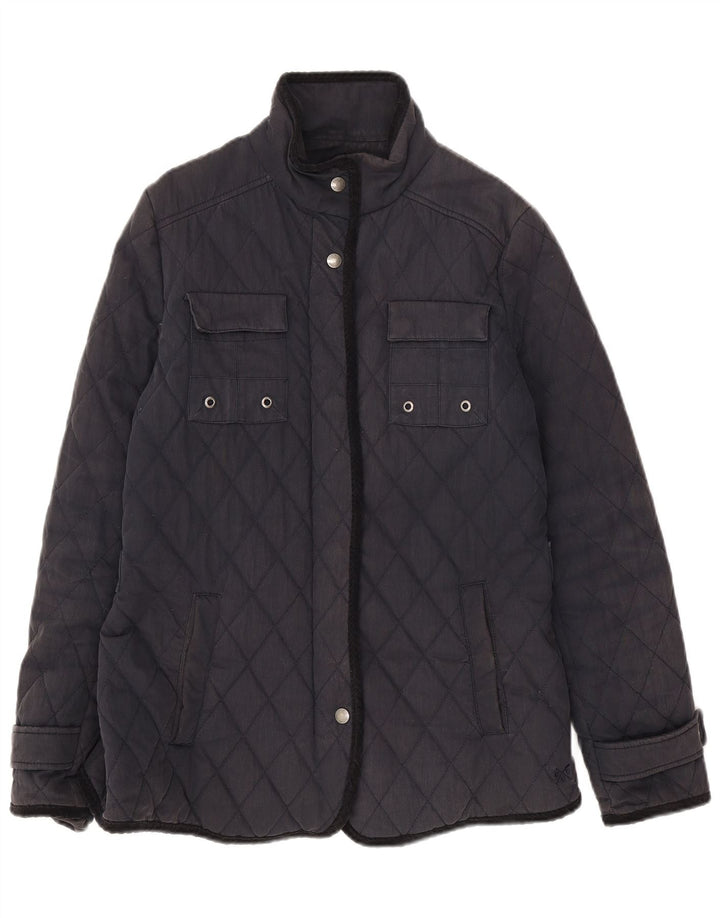 Crew Clothing Giacca trapuntata da donna UK 12 Cotone medio blu navy