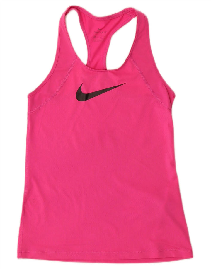 Canotta grafica Nike Dri Fit da donna UK 4 XS poliestere rosa