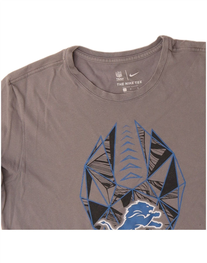 NIKE T-shirt grafica da uomo Detroit Lions Top grande in cotone grigio
