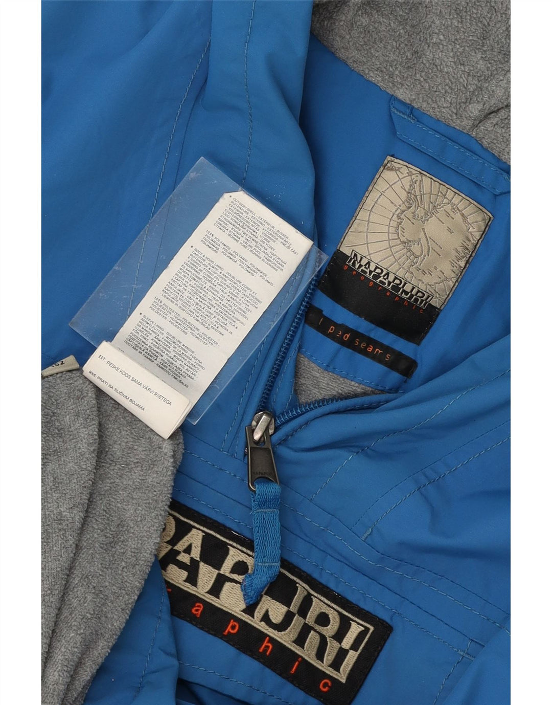 NAPAPIJRI Boys Hooded Anorak Jacket 11-12 Years Blue Polyester Vintage Napapijri and Second-Hand Napapijri from Messina Hembry 