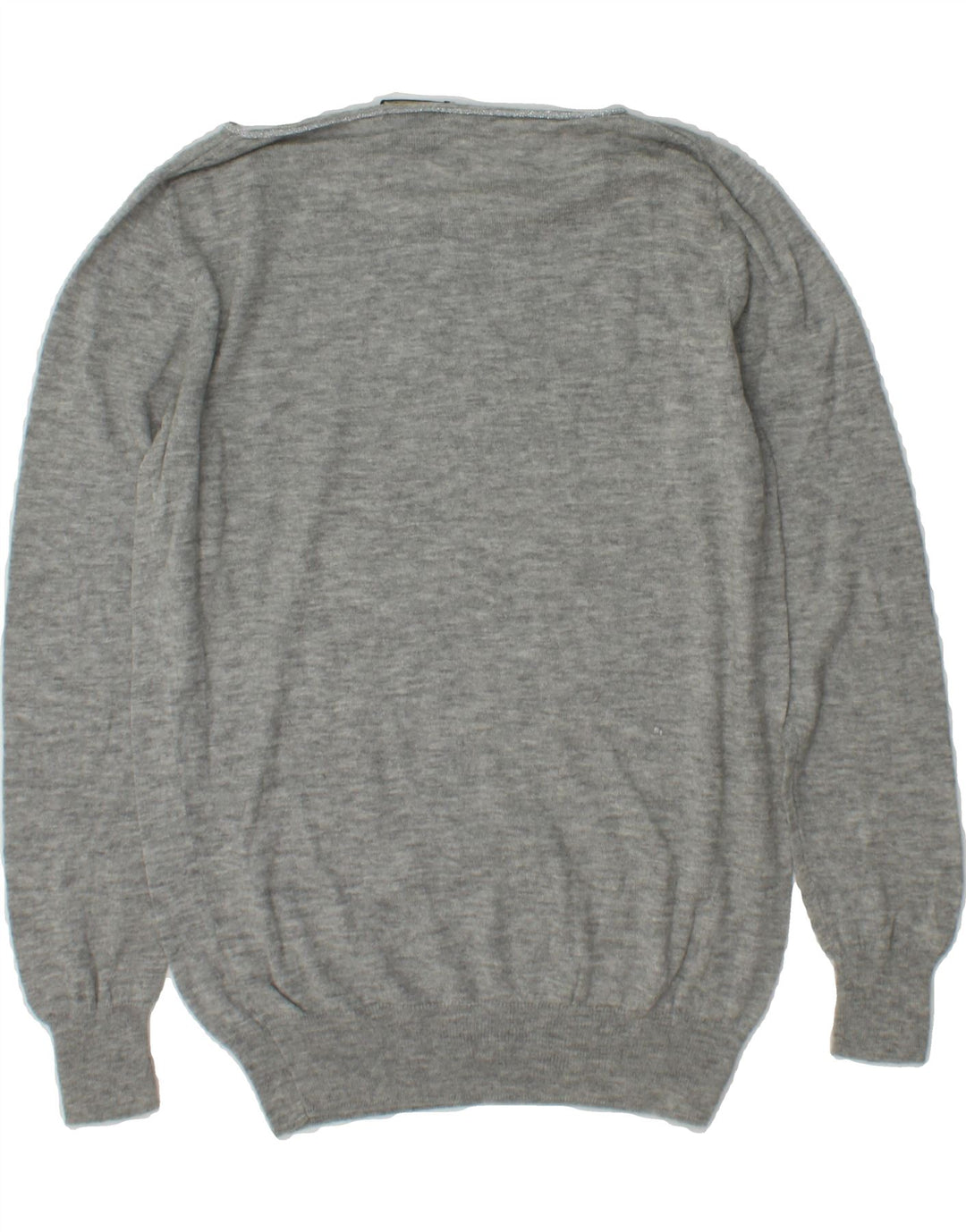 MASSIMO DUTTI Womens Boat Neck Jumper Sweater UK 14 Medium Grey Vintage Massimo Dutti and Second-Hand Massimo Dutti from Messina Hembry 