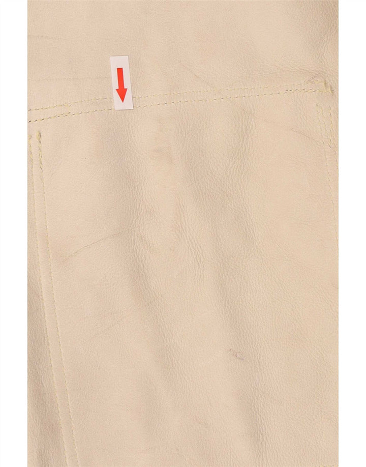 Giacca vintage in pelle scamosciata da uomo IT 50 Large Beige