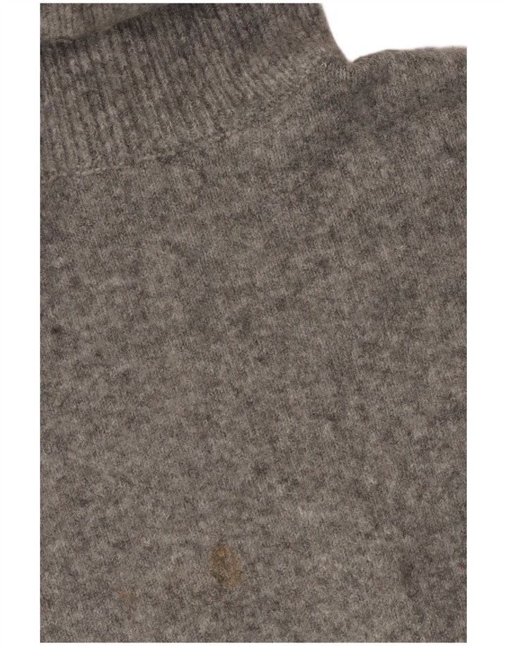 Maglione maglione oversize con collo alto da donna Zara UK 10 piccolo acrilico grigio