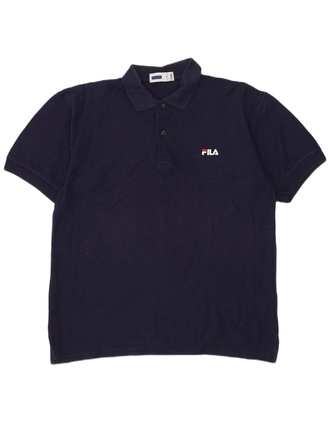 Polo da uomo Fila in cotone blu navy medio