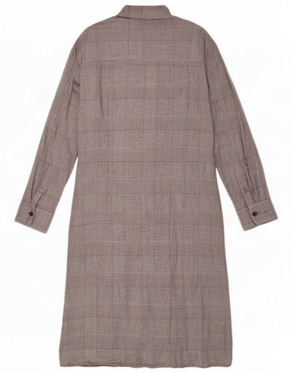 Zara Abito camicia da donna pullover UK 12 Grigio medio a quadri