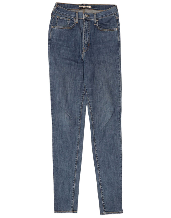 Levi's Mile High Super Skinny Jeans da donna UK 12 Medium W29 L32 Blu Cotone
