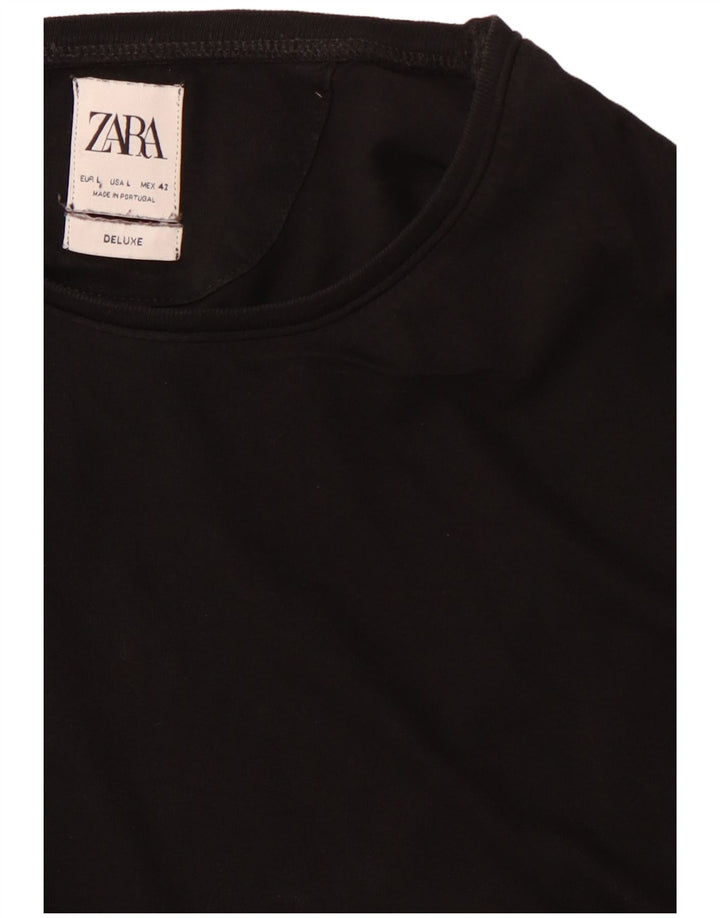 T-shirt Zara da uomo grande nera