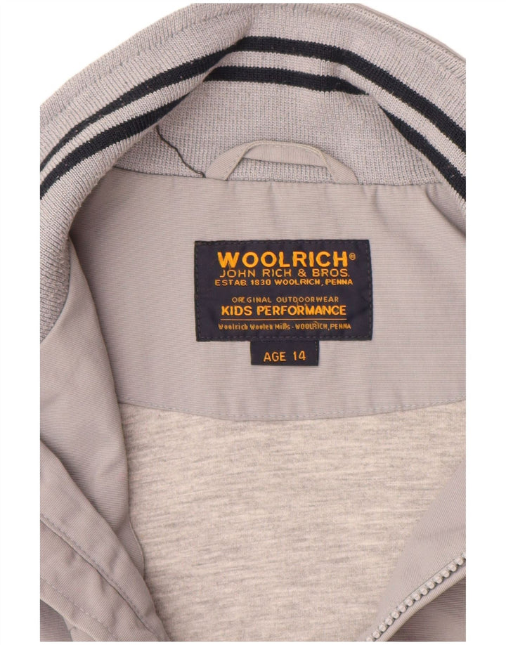 Giubbotto bomber da bambino WOOLRICH 13-14 anni in nylon grigio