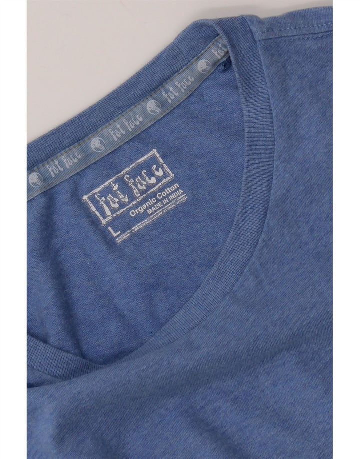 T-shirt grafica da uomo Fat Face Top grande in cotone blu