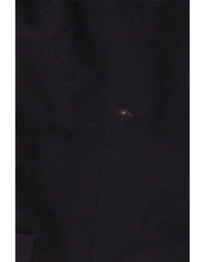 Jaeger Giacca Blazer Doppio Petto da Donna UK 6 XS Blu Navy Nuova Lana