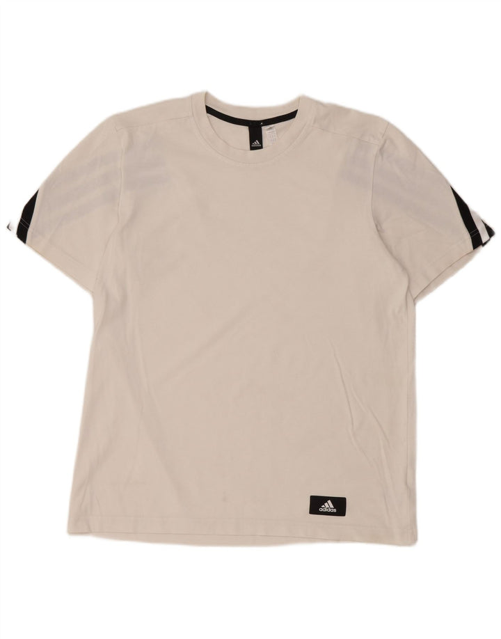 T-shirt da uomo Adidas Top in cotone bianco medio