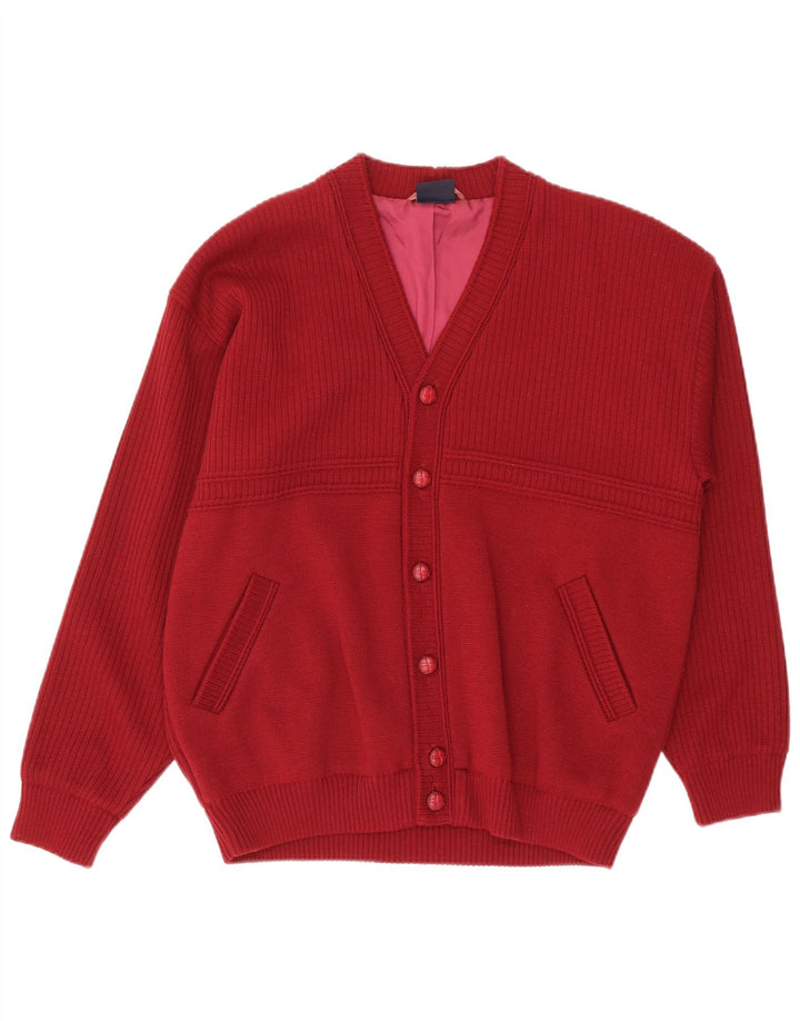Maglione cardigan da uomo Almira IT 52 Large rosso lana merino