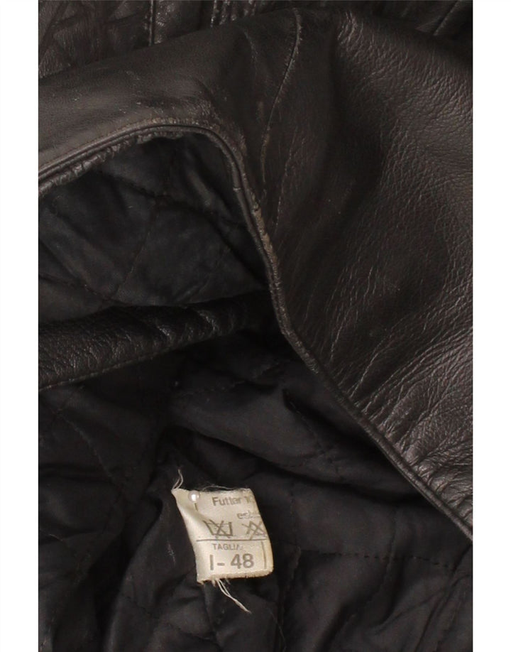 ESSEBI Womens Oversized Leather Jacket IT 48 XL Black Leather Vintage Essebi and Second-Hand Essebi from Messina Hembry 