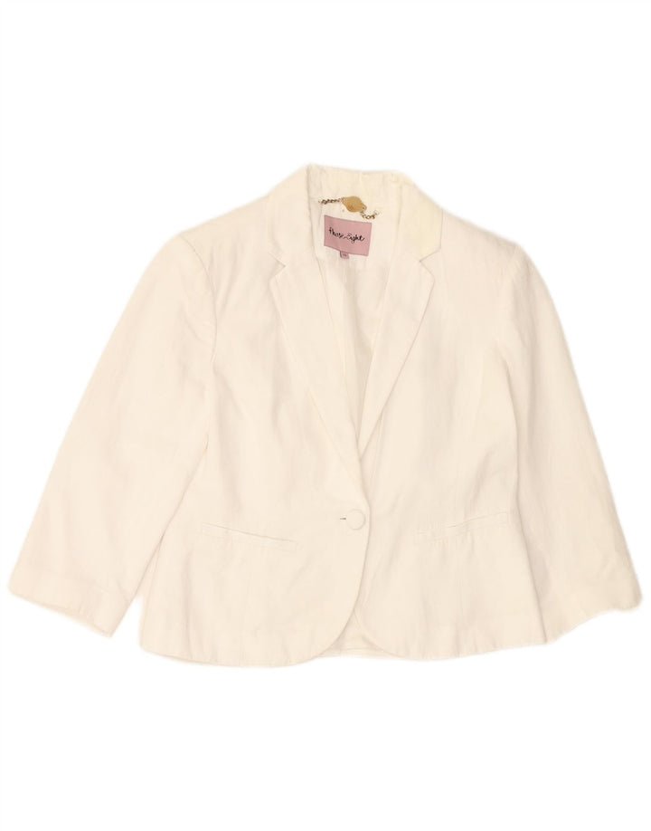 PHASE EIGHT Giacca bolero da donna con maniche a 3/4 e 1 bottone UK 10 piccola bianca