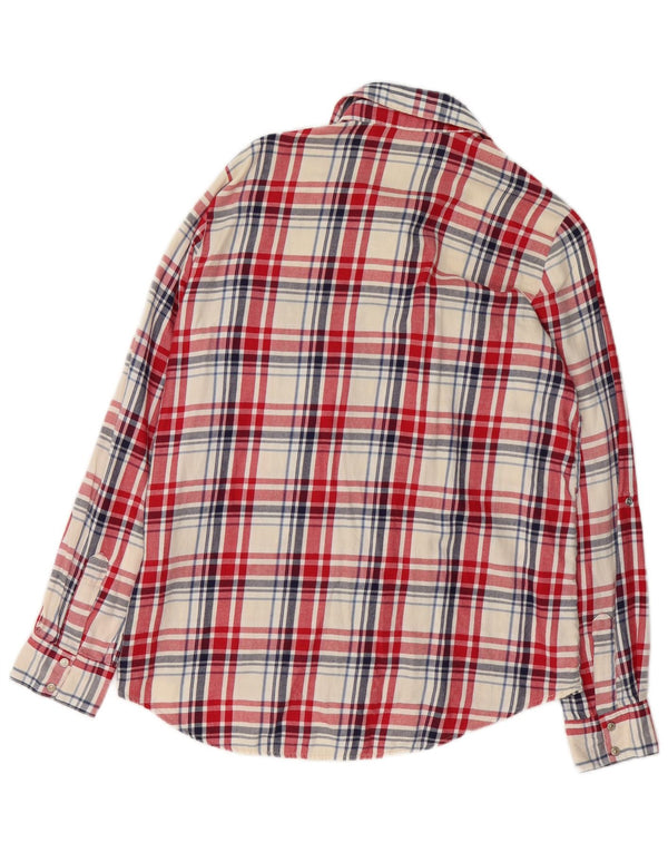 Camicia in flanella da donna Zara UK 14 Cotone a quadri rosso medio