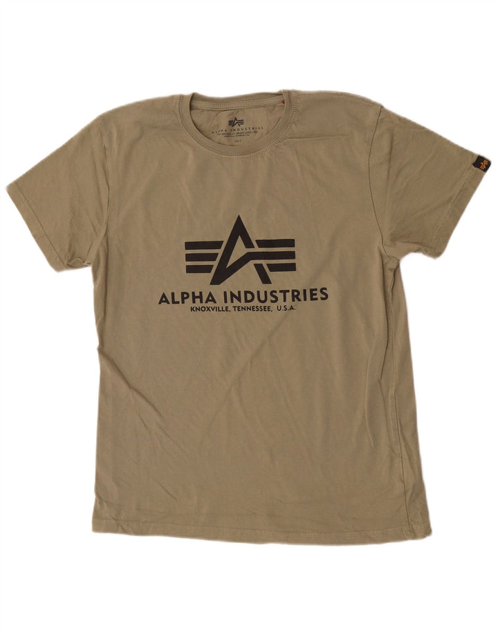 T-shirt grafica da uomo Alpha Industries Top piccola in cotone kaki