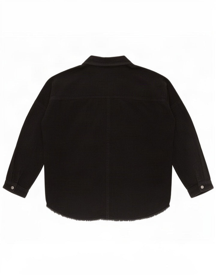 Giacca da donna oversize in velluto a coste Zara UK 14 cotone nero medio