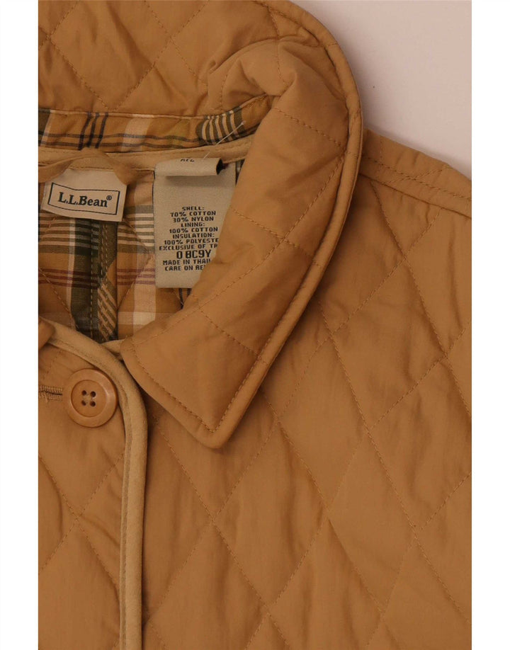 L.L.Bean Giacca trapuntata da donna UK 16 Large Beige Cotton