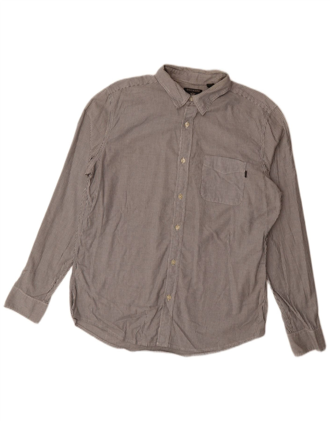 Camicia slim da uomo Dockers grande cotone gessato grigio