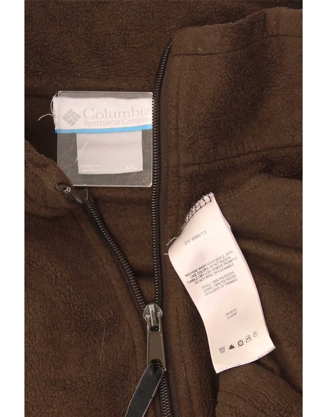 Giacca in pile da uomo Columbia UK 44 2XL Poliestere marrone