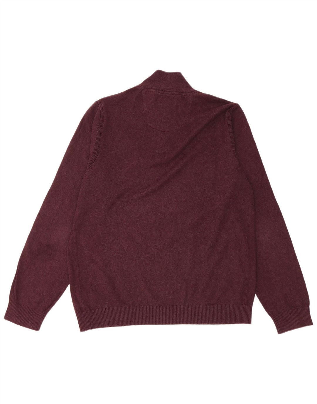 Maglione da uomo con collo con zip Fat Face, grande cotone bordeaux