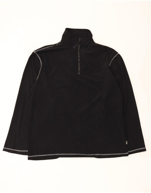 Maglione in pile da uomo Asics con zip e collo XL in poliestere nero