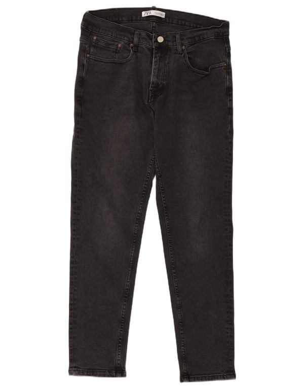 Jeans skinny da uomo Zara EU 44 Large W34 L29 Cotone nero