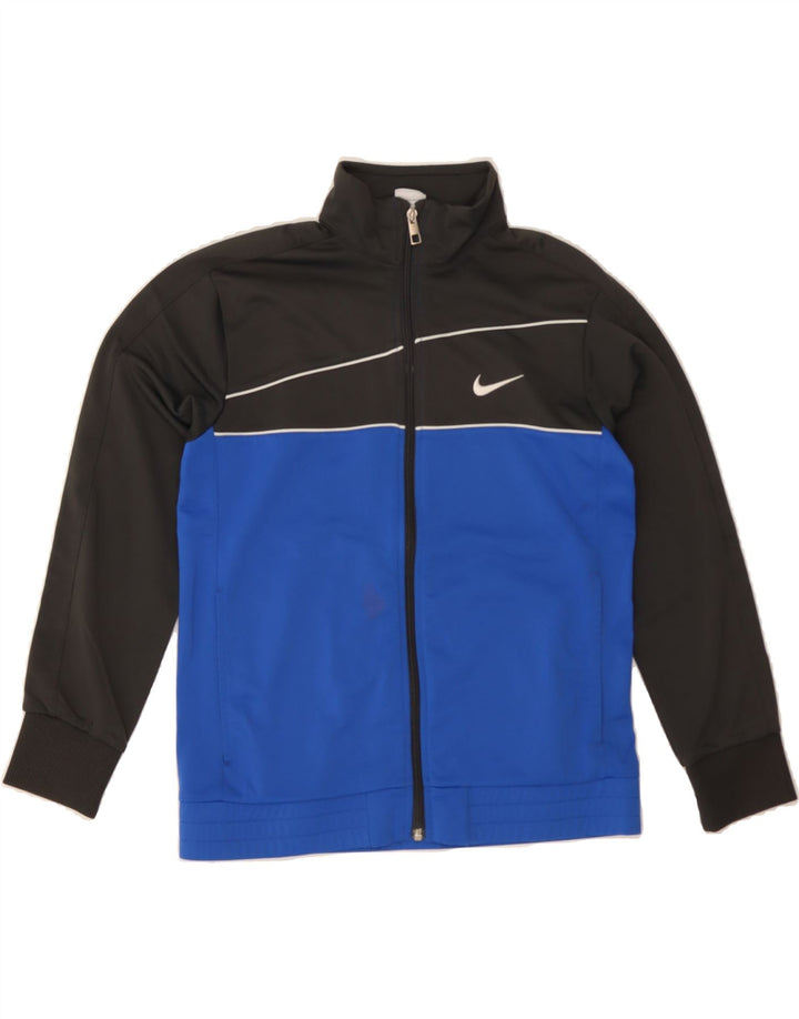 NIKE Boys Tracksuit Top Jacket 12-13 Years Large Blue Colourblock Vintage Nike and Second-Hand Nike from Messina Hembry 