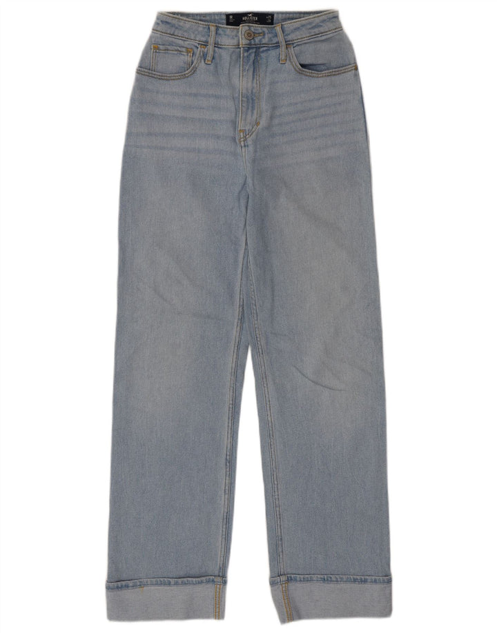 Jeans dritti a vita alta HOLLISTER da donna W25 L31 cotone blu