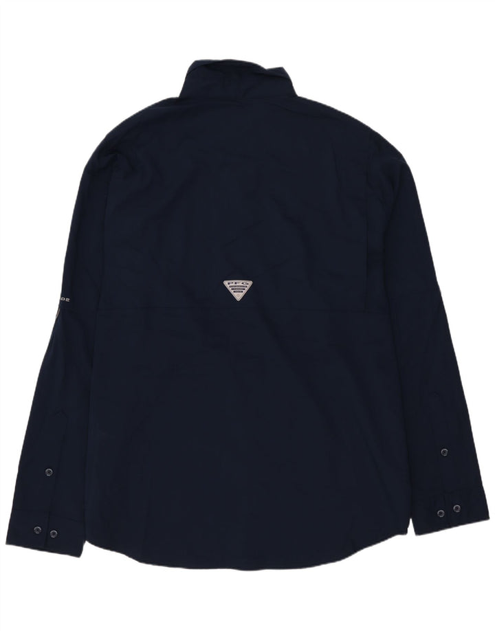 Camicia Columbia Omni-Shade da uomo, grande, in poliestere a quadri blu navy