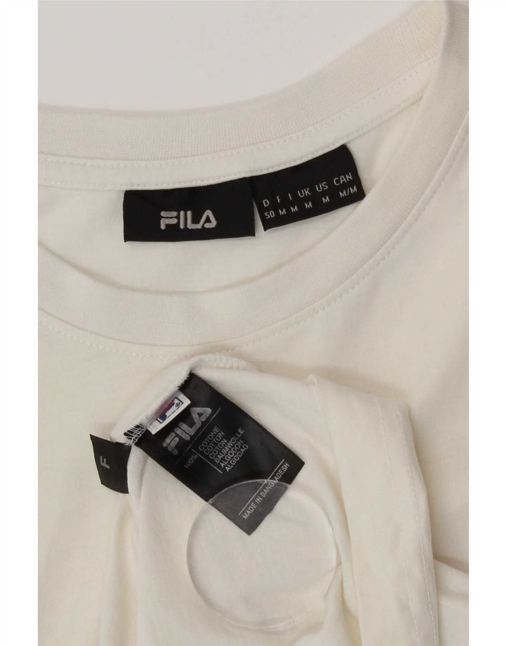 T-shirt grafica da uomo Fila Top in cotone bianco medio