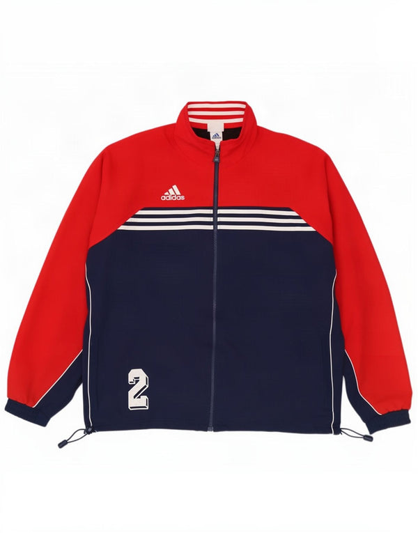Giacca da tuta da uomo dalla vestibilità ampia Adidas UK 44/46 Large Rosso Colorblock