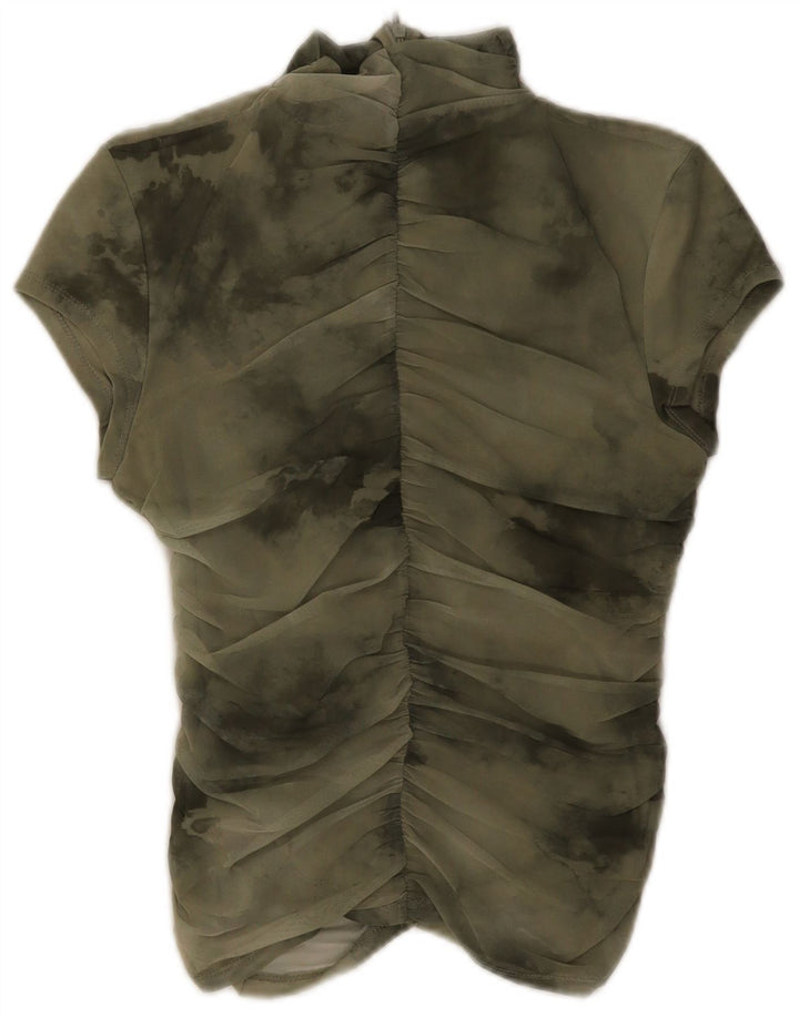 Camicetta da donna Zara Top UK 12 Poliestere tie dye verde medio