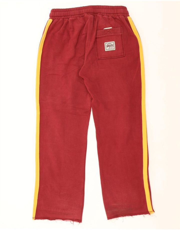 Pantaloni da tuta da uomo Superdry Joggers in cotone color block rosso medio
