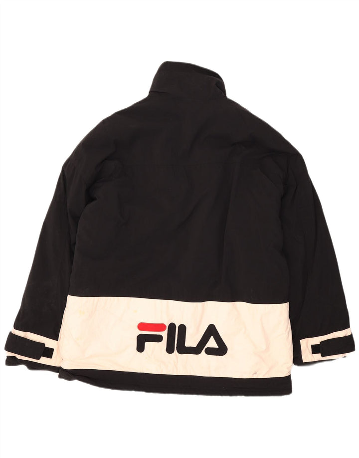 Giacca imbottita grafica da uomo Fila UK 38 nylon color block nero medio