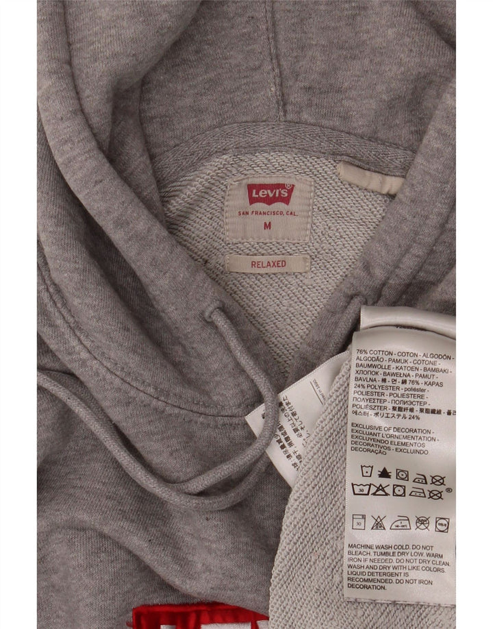 LEVI'S Felpa con cappuccio grafica rilassata da uomo in cotone grigio medio