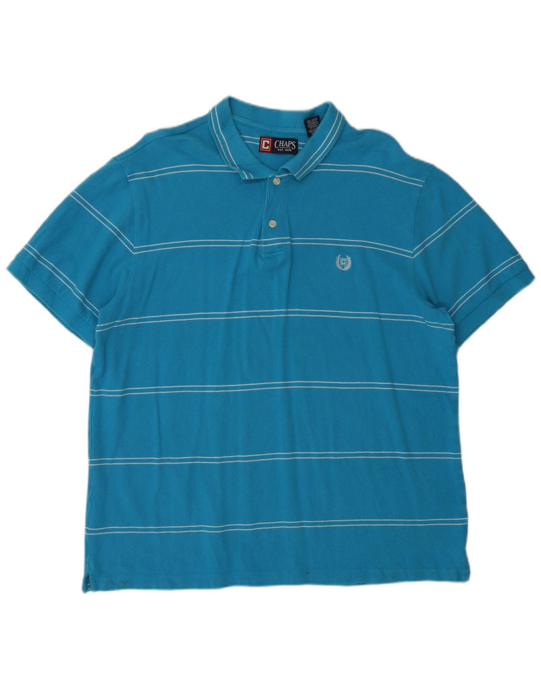 Polo da uomo Chaps XL in cotone a righe blu