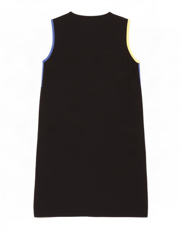Abito a trapezio senza maniche da donna Benetton UK 10 Small Black Colourblock