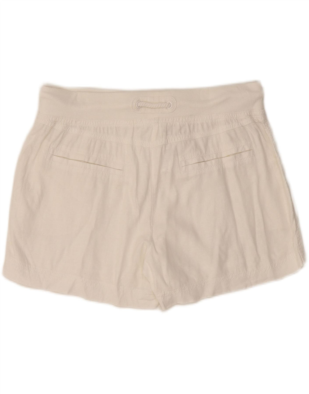 MARKS & SPENCER Womens Sport Shorts UK 14 Large White Linen Vintage Marks & Spencer and Second-Hand Marks & Spencer from Messina Hembry 
