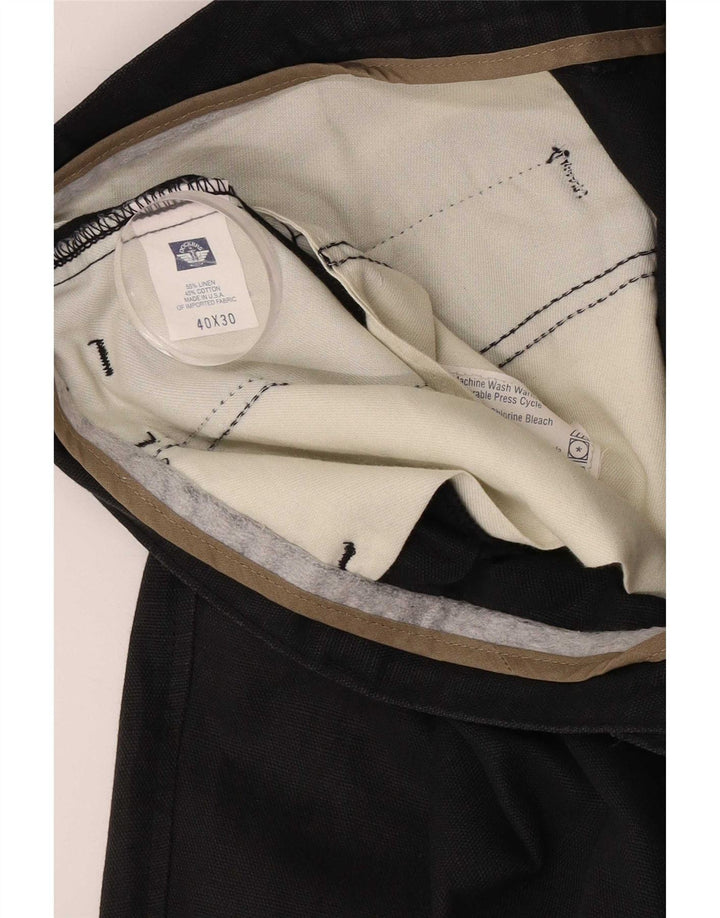 Pantaloni chino con pegging da uomo Dockers W40 L30 in lino nero