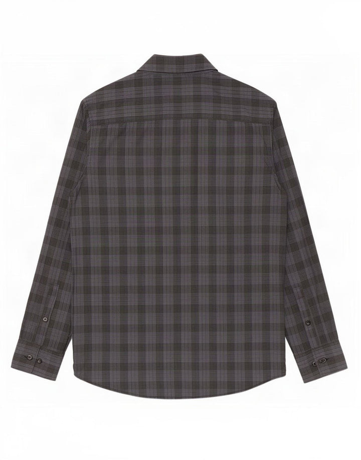 Camicia da uomo Calvin Klein Modern Fit piccola in cotone a quadri grigi