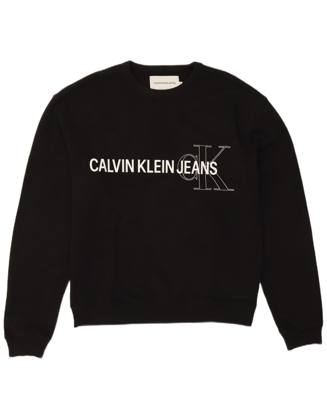 Calvin Klein Jeans Felpa grafica da uomo Maglione medio cotone nero