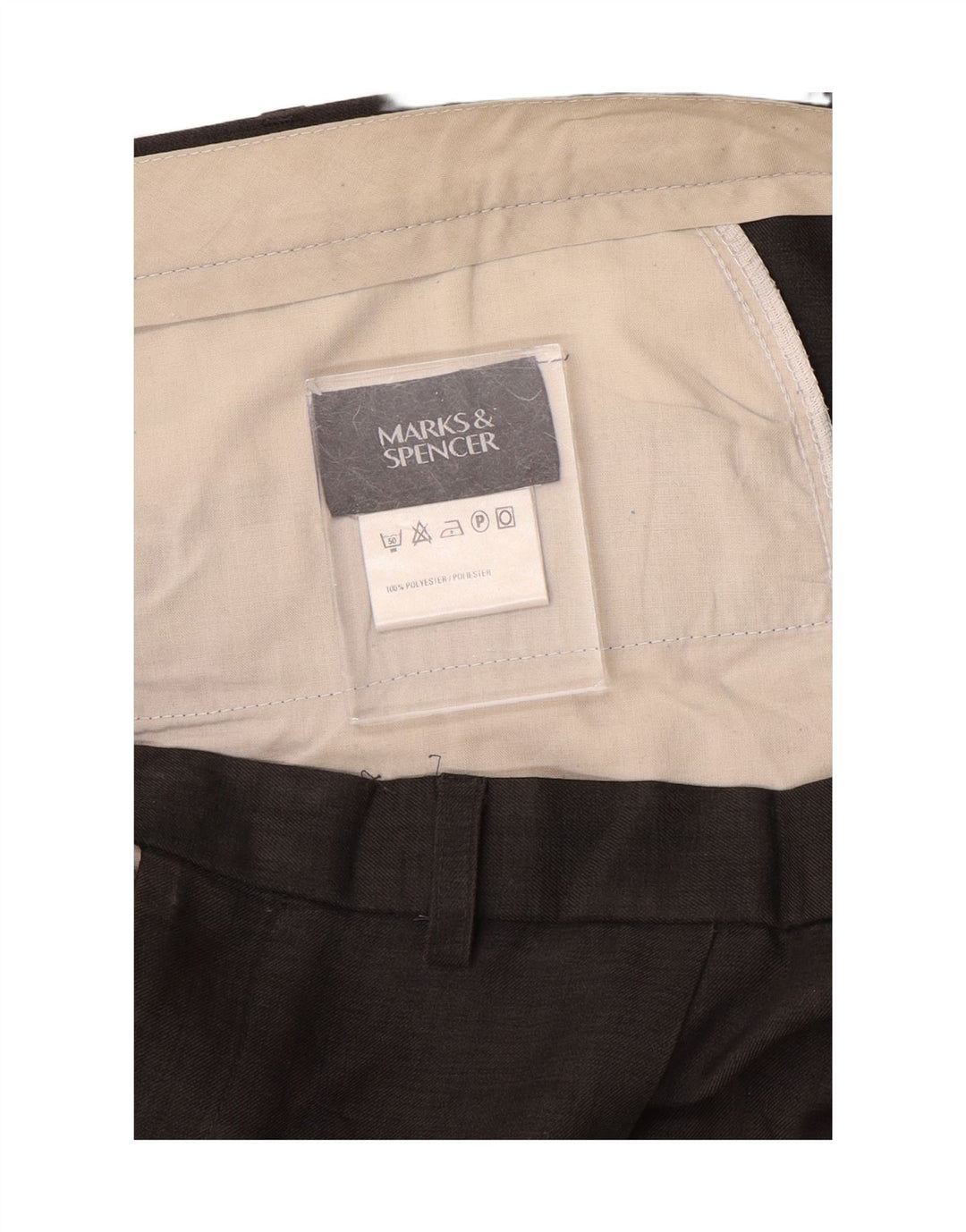 Pantaloni da abito con pegging da uomo Marks & Spencer W44 L29 poliestere grigio